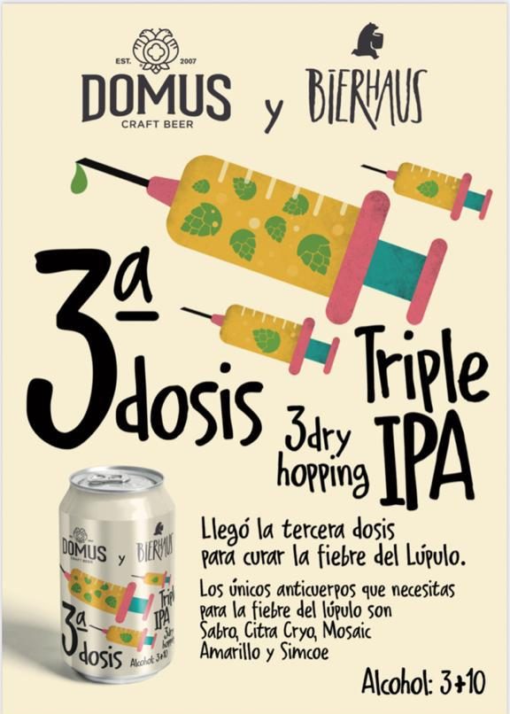 Domus y Bierhaus ‘se apuntan a la 3ra Dosis’ con una Triple IPA